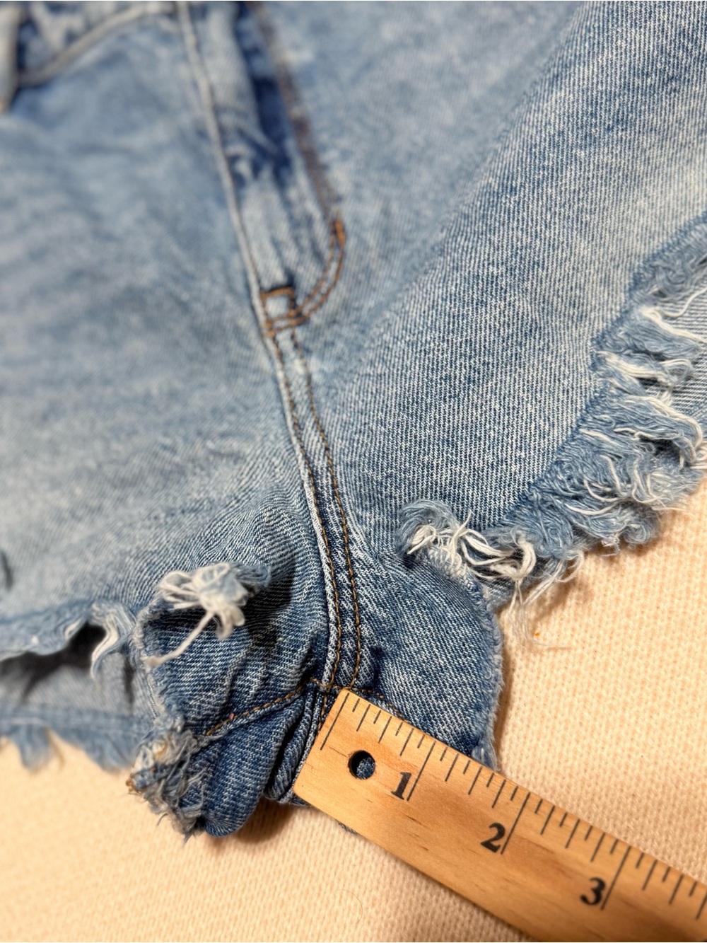 PacSun Blue‎ Distressed Jean Shorts High-Rise size 30 - Picture 10 of 11
